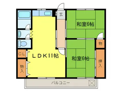 ステ-ジ和坂(2LDK/2階)の間取り写真