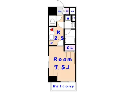 MEDIO RIO ICHIKAWA(1K/7階)の間取り写真