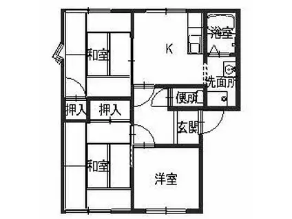 JAハイツ白浜(3K/1階)の間取り写真