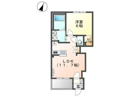グランコート(1LDK/1階)の間取り写真