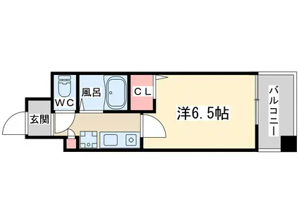 ホープシティー天神橋(1K/10階)の間取り写真