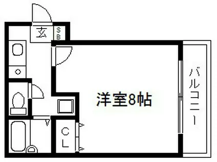 フリーデンハイムキタ 南棟(1K/4階)の間取り写真