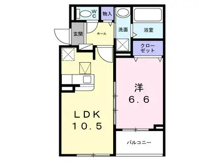 ソレイユ茨木(1LDK/1階)の間取り写真