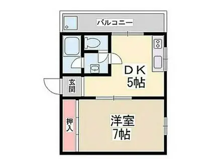 ポートハイツ(1DK/2階)の間取り写真