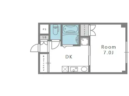 クレストTK(1DK/4階)の間取り写真