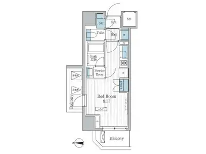 パークアクシス東陽町レジデンス(ワンルーム/4階)の間取り写真