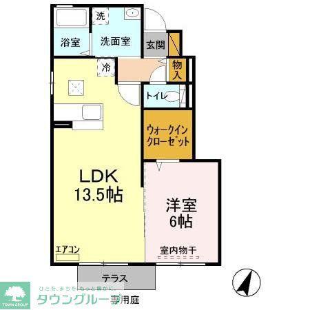 プランドールA(1LDK/1階)の間取り写真