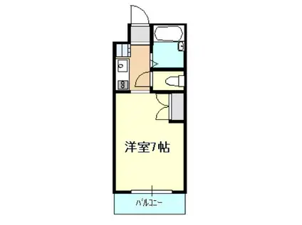 シャトー庭瀬(1K/1階)の間取り写真