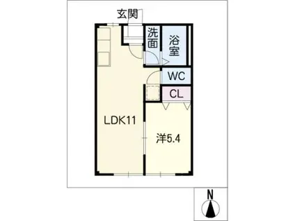 パティオマエガワ(1LDK/1階)の間取り写真