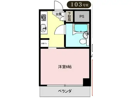 ピュアライフマツモト(1K/1階)の間取り写真