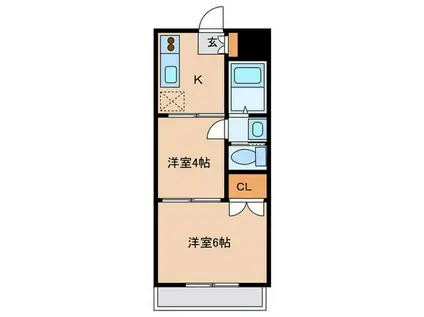 サンパレス青山(2K/3階)の間取り写真