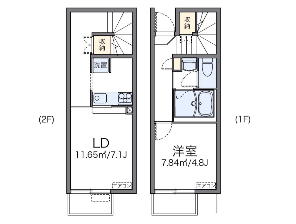 レオパレスステイシャイニィ岡(1LDK/1階)の間取り写真