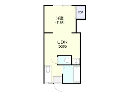 クロスブリッジ鹿島(1LDK/1階)の間取り写真