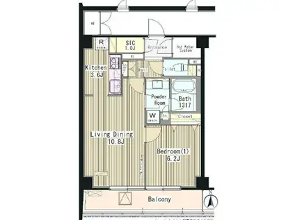 グランドゥール代々木大山(1LDK/3階)の間取り写真