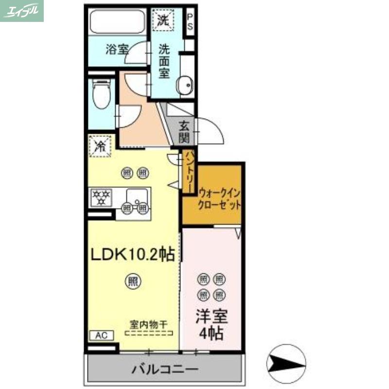 オベリオ(1LDK/2階)の間取り写真