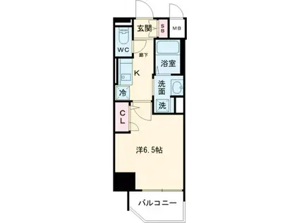 プレサンス三宮フラワーロード(1K/2階)の間取り写真