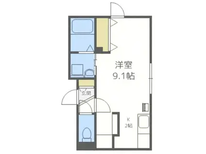 チリエージョ フィオーレ(1K/2階)の間取り写真