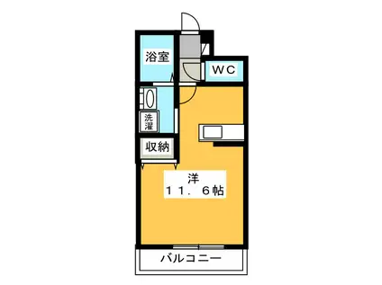 エムセレーノ(ワンルーム/1階)の間取り写真