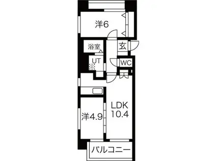 ルラシオン北9条通(2LDK/9階)の間取り写真