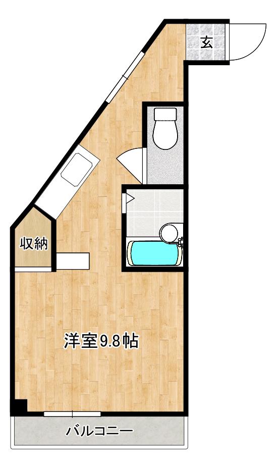 OAK迎町(ワンルーム/4階)の間取り写真