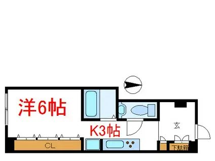 メゾンドアサカ(1K/1階)の間取り写真