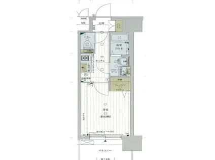 レジュールアッシュ京橋(1K/2階)の間取り写真