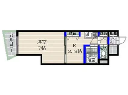 タワーTORIKAI(1K/8階)の間取り写真