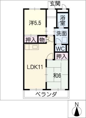 スティルネス洋(2LDK/3階)の間取り写真
