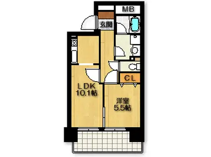 LA FELMO 菊坂(1LDK/3階)の間取り写真