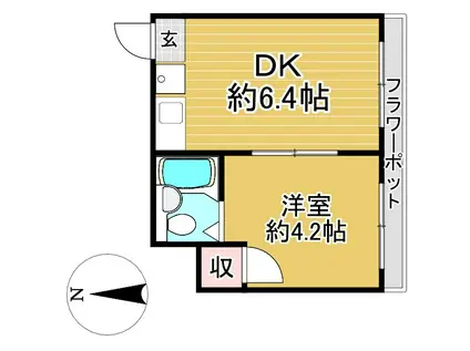 壬生ハイツ(1DK/1階)の間取り写真