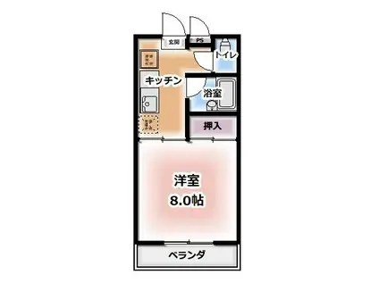 ヴィラ・ラッテ(1K/2階)の間取り写真