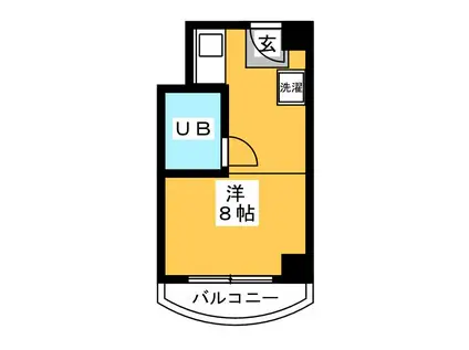 ユニハイツ勝どき(ワンルーム/3階)の間取り写真