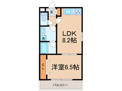 リバー武庫之荘(1LDK/2階)の間取り写真