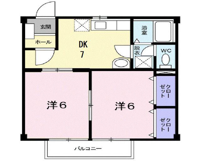 スペースプラザ未来(2DK/2階)の間取り写真