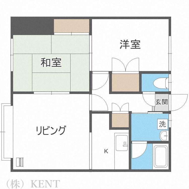 ホワイトハイツ(2LDK/2階)の間取り写真