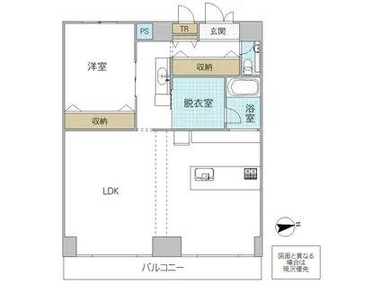 サングリーンなかみなとA棟(1LDK/9階)の間取り写真