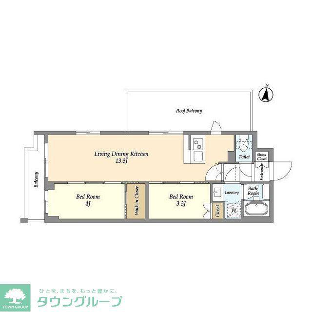 アジールコート練馬中村橋(2LDK/4階)の間取り写真