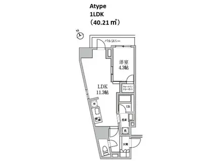 レジディア日本橋馬喰町II(1LDK/3階)の間取り写真