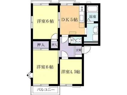 ロイヤルフレグランス(3DK/1階)の間取り写真