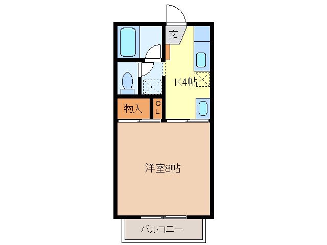 栗真ハイマートエクセル(1K/1階)の間取り写真