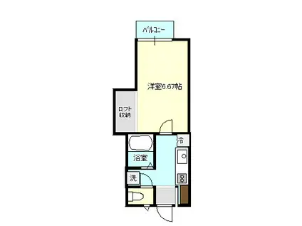 ファンハウス北村(1K/2階)の間取り写真