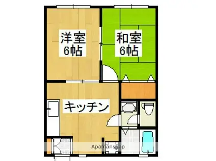 グリーンパーク北久里浜(2DK/2階)の間取り写真