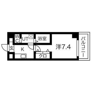 レクシア平野(1K/6階)の間取り写真