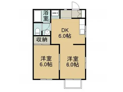 サニーガーデン A棟(2DK/1階)の間取り写真