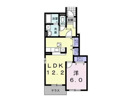 メゾン・シンフォニーB(1LDK/1階)の間取り写真
