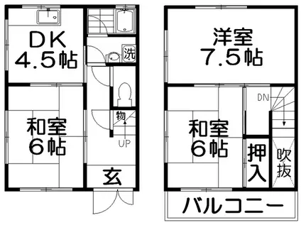 土井ハウス(3DK/1階)の間取り写真