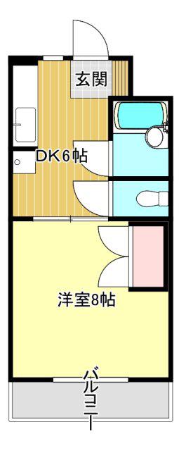 グリーンハイツ(1DK/3階)の間取り写真