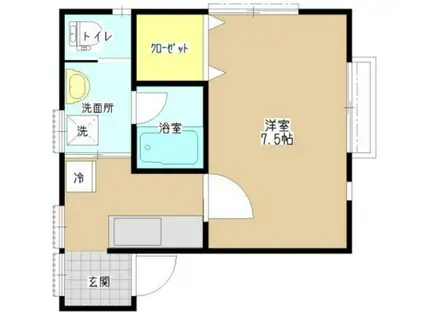 Y′S アパルム(1K/2階)の間取り写真