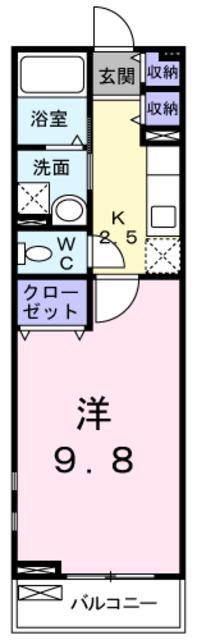ラ・メール横浜(1K/1階)の間取り写真