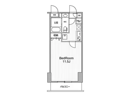 アーバンフラッツ池袋プレミアム(1K/22階)の間取り写真
